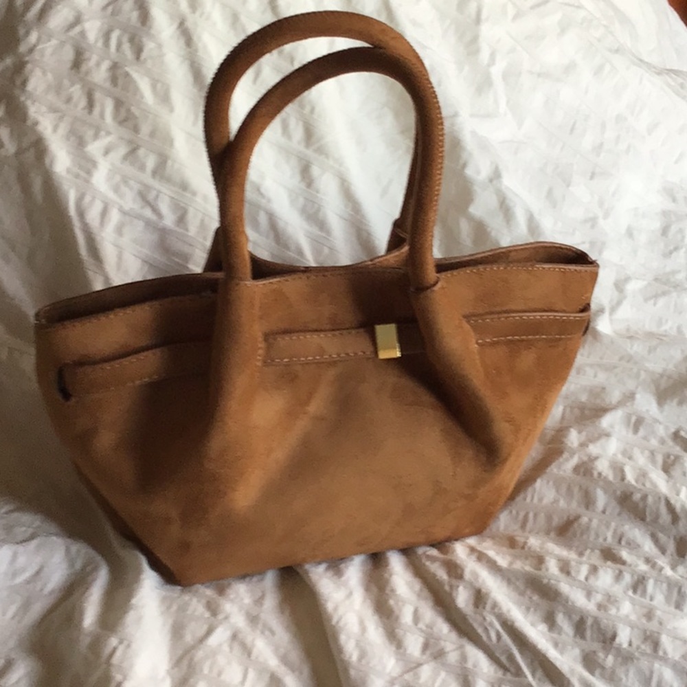 Elegant Tan Suede Handbag
